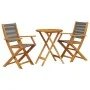3-teiliges Bistro-Set aus Polypropylen und massivem grauem Holz. von , Gartensets - Ref: Foro24-3281794, Preis: 181,39 €, Rab...