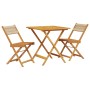 3-piece bistro set made of beige polypropylene and solid wood by , Garden sets - Ref: Foro24-3281867, Price: 166,67 €, Discou...