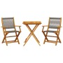 3-piece bistro set made of gray polypropylene and solid wood by , Garden sets - Ref: Foro24-3281806, Price: 196,38 €, Discoun...