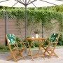 3-teiliges Bistro-Set aus Stoff und massivem Holz mit Blattmuster. von , Gartensets - Ref: Foro24-3281812, Preis: 180,82 €, R...