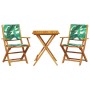 3-piece bistro set, fabric, solid wood, leaf print by , Garden sets - Ref: Foro24-3281812, Price: 185,94 €, Discount: %