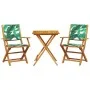 3-piece bistro set, fabric, solid wood, leaf print by , Garden sets - Ref: Foro24-3281812, Price: 180,82 €, Discount: %