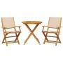 3-piece bistro set in beige fabric and solid wood by , Garden sets - Ref: Foro24-3281859, Price: 195,17 €, Discount: %