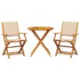 3-teiliges Bistro-Set aus Stoff und massivem Holz in Beige. von , Gartensets - Ref: Foro24-3281859, Preis: 166,90 €, Rabatt: %