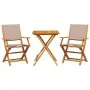 3-piece bistro set in taupe fabric and solid wood by , Garden sets - Ref: Foro24-3281810, Price: 184,60 €, Discount: %