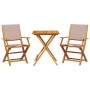 3-teiliges Bistro-Set aus Stoff und massivem Holz in Taupe-Farbe. von , Gartensets - Ref: Foro24-3281810, Preis: 195,04 €, Ra...