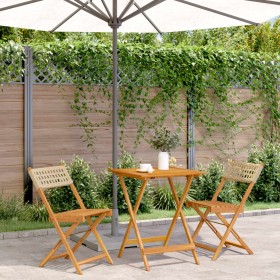 3-piece PE rattan and solid wood beige bistro set by , Garden sets - Ref: Foro24-3281756, Price: 148,21 €, Discount: %