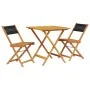 3-piece bistro set made of black polypropylene and solid wood by , Garden sets - Ref: Foro24-3281865, Price: 166,51 €, Discou...