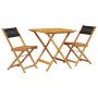 Juego de bistro de 3 piezas polipropileno y madera maciza negro de , Conjuntos de jardín - Ref: Foro24-3281865, Precio: 162,3...