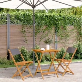 3-teiliges Bistro-Set aus Stoff und massivem Anthrazit-Holz von , Gartensets - Ref: Foro24-3281761, Preis: 145,02 €, Rabatt: %