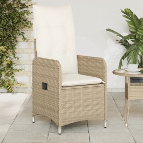 Verstellbarer Gartenstuhl mit beigen Kissen aus synthetischem Rattan. von , Gartenstühle - Ref: Foro24-365683, Preis: 117,77 ...