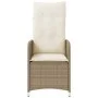 Reclining garden chair with beige synthetic rattan cushions by , Garden chairs - Ref: Foro24-365683, Price: 140,49 €, Discoun...