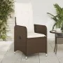 Sillón reclinable de jardín con cojines ratán sintético marrón de , Sillas de jardín - Ref: Foro24-365681, Precio: 140,43 €, ...