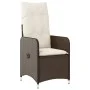 Sillón reclinable de jardín con cojines ratán sintético marrón de , Sillas de jardín - Ref: Foro24-365681, Precio: 140,43 €, ...