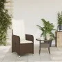 Sillón reclinable de jardín con cojines ratán sintético marrón de , Sillas de jardín - Ref: Foro24-365681, Precio: 140,43 €, ...