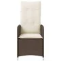 Sillón reclinable de jardín con cojines ratán sintético marrón de , Sillas de jardín - Ref: Foro24-365681, Precio: 140,43 €, ...