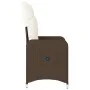 Sillón reclinable de jardín con cojines ratán sintético marrón de , Sillas de jardín - Ref: Foro24-365681, Precio: 140,43 €, ...