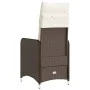Reclining garden armchair with brown synthetic rattan cushions. by , Garden chairs - Ref: Foro24-365681, Price: 140,43 €, Dis...