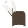 Sillón reclinable de jardín con cojines ratán sintético marrón de , Sillas de jardín - Ref: Foro24-365681, Precio: 140,43 €, ...