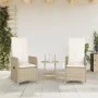 Garten-Liegestühle mit beigen Kissen, 2 Stück, PE-Rattan von , Gartenstühle - Ref: Foro24-365688, Preis: 261,81 €, Rabatt: %