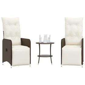 Reclining garden chairs with table 2 pcs brown PE rattan by , Garden chairs - Ref: Foro24-365706, Price: 280,78 €, Discount: %