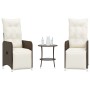 Reclining garden chairs with table 2 pcs brown PE rattan by , Garden chairs - Ref: Foro24-365706, Price: 287,31 €, Discount: %