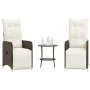 Reclining garden chairs with table 2 pcs brown PE rattan by , Garden chairs - Ref: Foro24-365706, Price: 280,78 €, Discount: %
