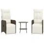 Reclining garden chairs with table 2 pcs brown PE rattan by , Garden chairs - Ref: Foro24-365706, Price: 280,78 €, Discount: %