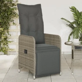 Garten-Liegesessel mit grauen Kissen aus synthetischem Rattan von , Gartenstühle - Ref: Foro24-365697, Preis: 155,39 €, Rabat...