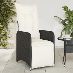 Reclining garden armchair with black synthetic rattan cushions by , Garden chairs - Ref: Foro24-365695, Price: 146,52 €, Disc...