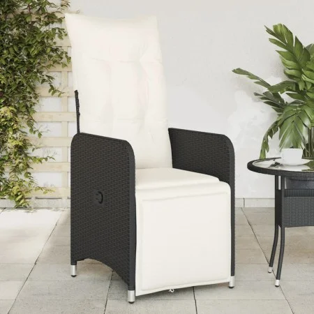 Reclining garden armchair with black synthetic rattan cushions by , Garden chairs - Ref: Foro24-365695, Price: 146,49 €, Disc...