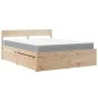Cama con cajones y colchón madera maciza de pino 160x200 cm de , Camas y somieres - Ref: Foro24-3281892, Precio: 517,81 €, De...