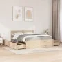 Cama con cajones y colchón madera maciza de pino 160x200 cm de , Camas y somieres - Ref: Foro24-3281892, Precio: 517,81 €, De...