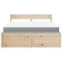 Cama con cajones y colchón madera maciza de pino 160x200 cm de , Camas y somieres - Ref: Foro24-3281892, Precio: 517,81 €, De...