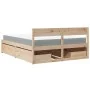 Cama con cajones y colchón madera maciza de pino 160x200 cm de , Camas y somieres - Ref: Foro24-3281892, Precio: 517,81 €, De...