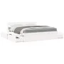 Bed with drawers and solid pine wood white mattress 180x200 cm by , Beds and slatted bases - Ref: Foro24-3281890, Price: 569,...