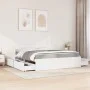 Bed with drawers and solid pine wood white mattress 180x200 cm by , Beds and slatted bases - Ref: Foro24-3281890, Price: 569,...