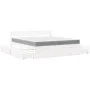 Bed with drawers and solid pine wood white mattress 180x200 cm by , Beds and slatted bases - Ref: Foro24-3281890, Price: 569,...