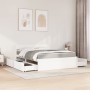 Bed with drawers and solid pine wood white mattress 140x200 cm by , Beds and slatted bases - Ref: Foro24-3281899, Price: 525,...