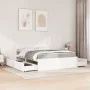 Bed with drawers and solid pine wood white mattress 140x200 cm by , Beds and slatted bases - Ref: Foro24-3281899, Price: 486,...