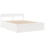Bed with drawers and solid pine wood white mattress 140x200 cm by , Beds and slatted bases - Ref: Foro24-3281899, Price: 525,...