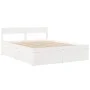 Bed with drawers and solid pine wood white mattress 140x200 cm by , Beds and slatted bases - Ref: Foro24-3281899, Price: 486,...