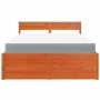 Bed with drawers and solid pine wood mattress brown 120x200 cm by , Beds and slatted bases - Ref: Foro24-3281903, Price: 463,...
