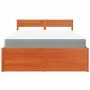 Bed with drawers and solid pine wood mattress brown 120x200 cm by , Beds and slatted bases - Ref: Foro24-3281903, Price: 456,...