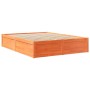 Bed with solid pine wood frame and brown wax finish mattress 140x200 cm by , Beds and slatted bases - Ref: Foro24-3281936, Pr...