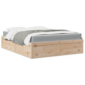 Bett mit massiver Kiefernholzmatratze 140x200 cm von , Betten und Lattenroste - Ref: Foro24-3281934, Preis: 380,48 €, Rabatt: %