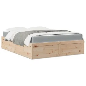Cama con colchón madera maciza de pino 140x200 cm de , Camas y somieres - Ref: Foro24-3281934, Precio: 369,61 €, Descuento: %
