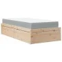 Bed with solid pine wood mattress 90x200 cm by , Beds and slatted bases - Ref: Foro24-3281943, Price: 261,14 €, Discount: %