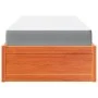 Cama con colchón madera maciza de pino marrón cera 90x190 cm de , Camas y somieres - Ref: Foro24-3281957, Precio: 263,21 €, D...