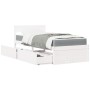 Bed with drawers and solid white pine mattress 90x200 cm by , Beds and slatted bases - Ref: Foro24-3281908, Price: 313,23 €, ...